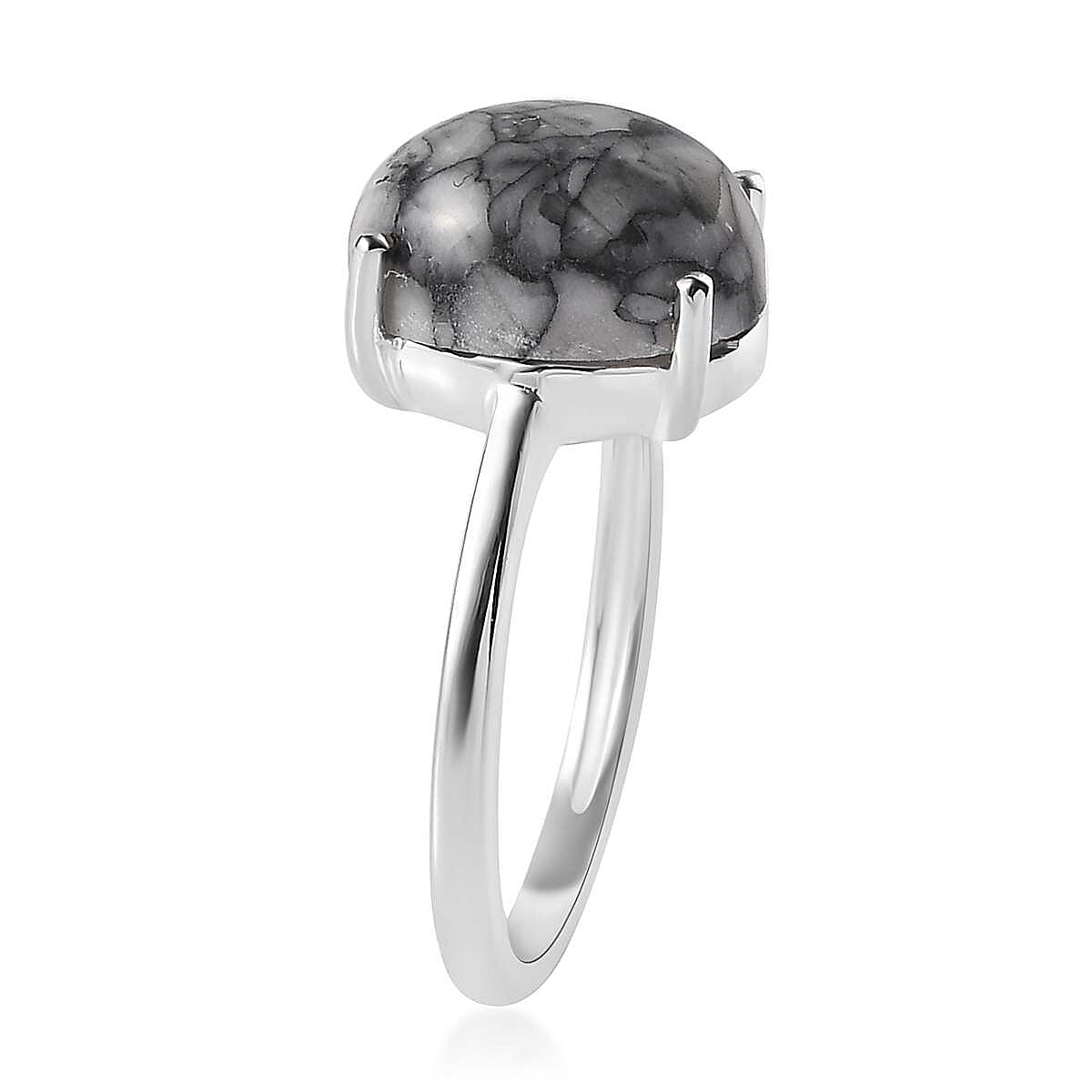 Austrian Pinolith Solitaire Ring in Sterling Silver (Size 9.0) 4.15 ctw image number 3