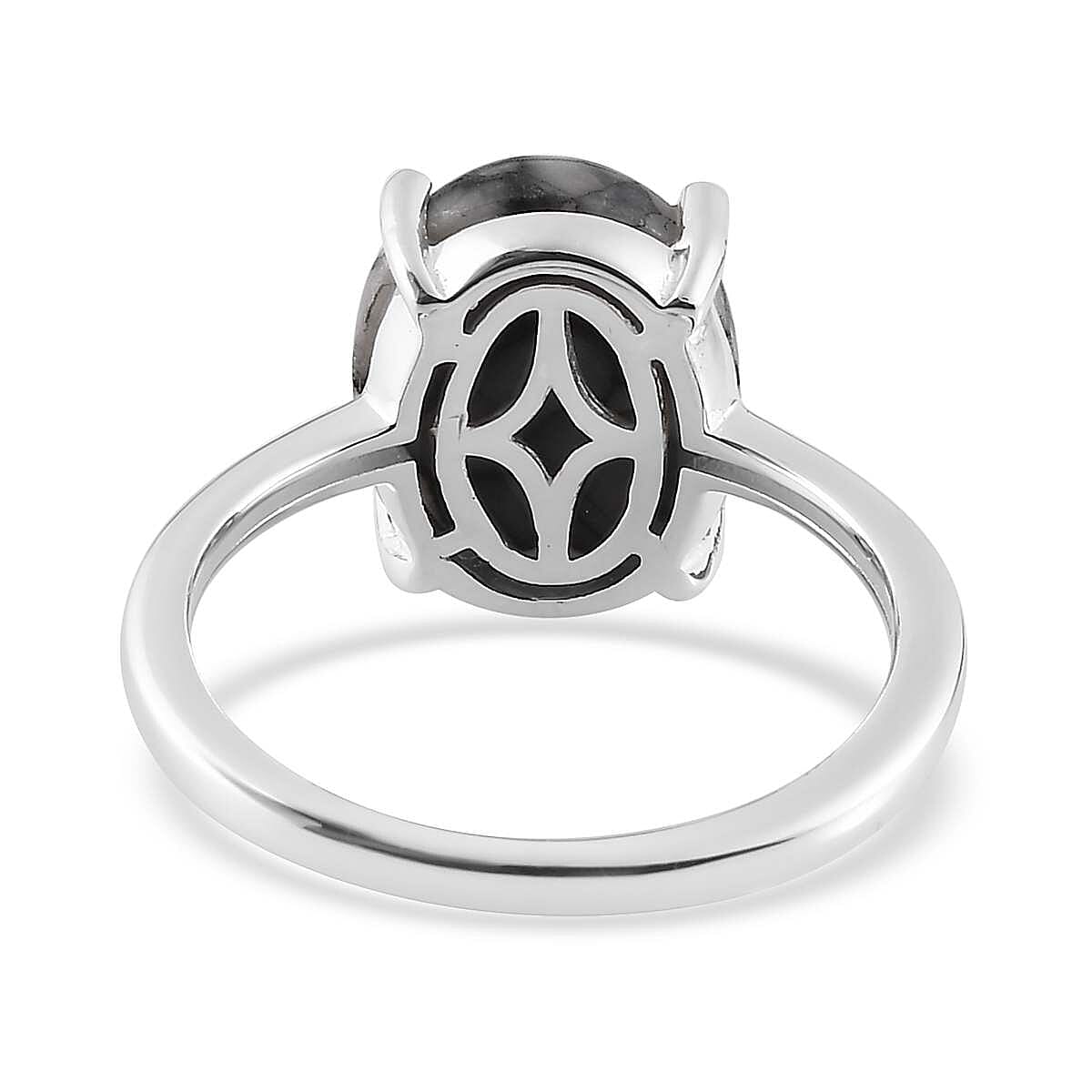 Austrian Pinolith Solitaire Ring in Sterling Silver (Size 9.0) 4.15 ctw image number 4