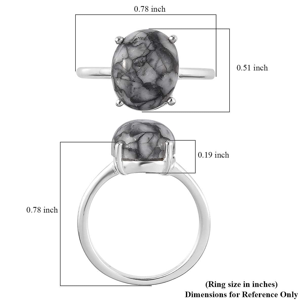 Austrian Pinolith Solitaire Ring in Sterling Silver (Size 9.0) 4.15 ctw image number 5