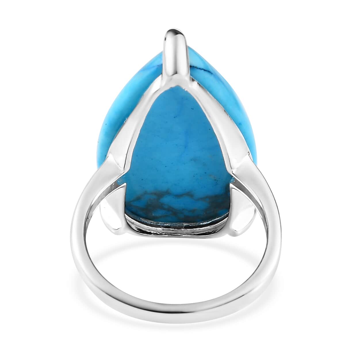 Blue Howlite Solitaire Ring in Sterling Silver (Size 7.0) 16.35 ctw image number 4