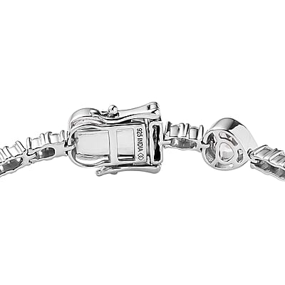 White Topaz and White Zircon 11.25 ctw Cluster Bracelet in Rhodium Over Sterling Silver (7.50 In)