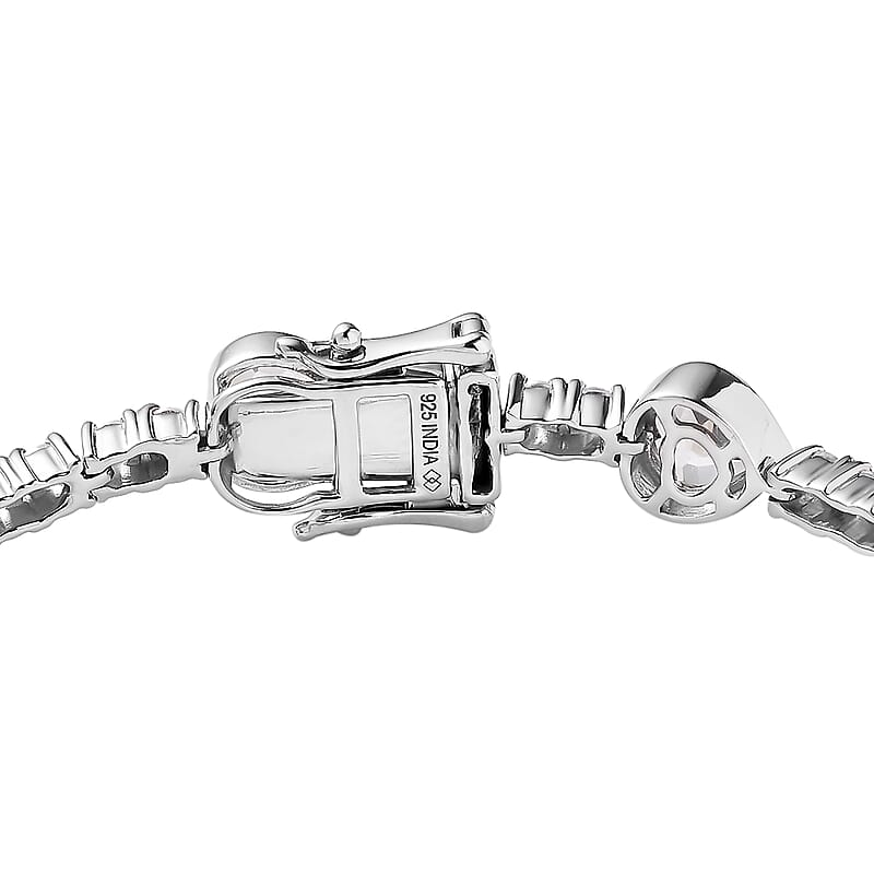 White Topaz and White Zircon 11.25 ctw Cluster Bracelet in Rhodium Over Sterling Silver (7.50 In)
