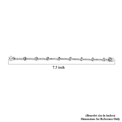 White Topaz and White Zircon 11.25 ctw Cluster Bracelet in Rhodium Over Sterling Silver (7.50 In)
