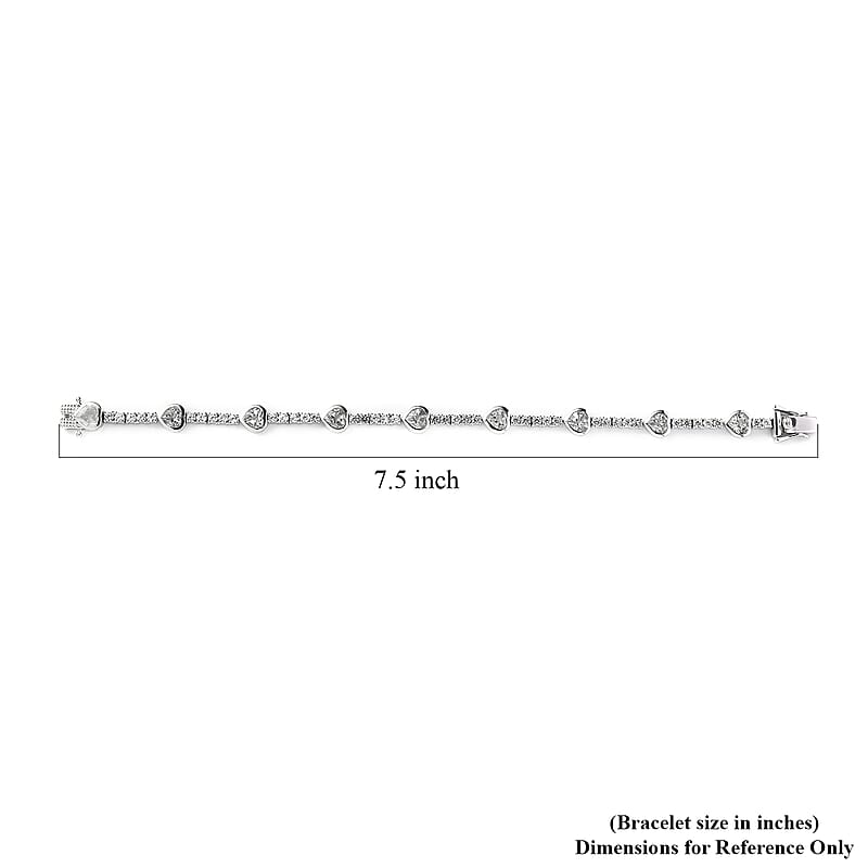 White Topaz and White Zircon 11.25 ctw Cluster Bracelet in Rhodium Over Sterling Silver (7.50 In)