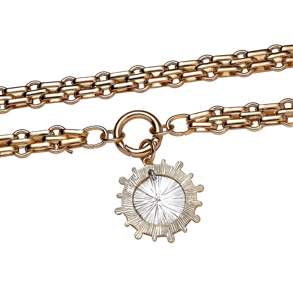 Waling Liberty Half dollar Coin Necklace 20 Inches in Silvertone and Goldtone image number 3