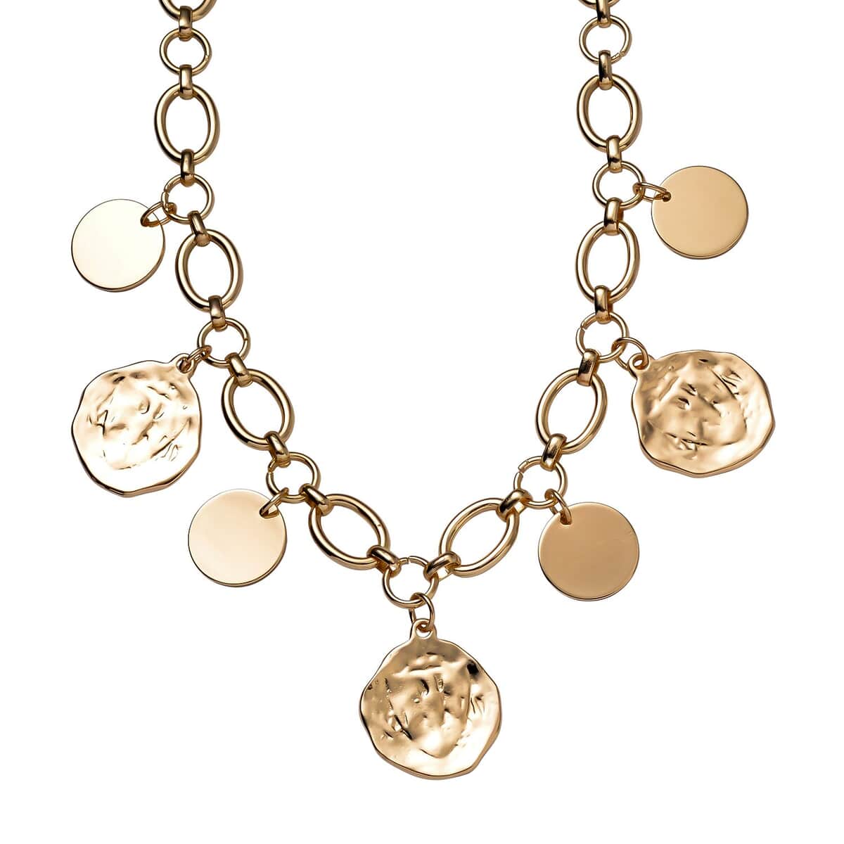 Coin Charm Necklace 20-22 Inches in Goldtone image number 0