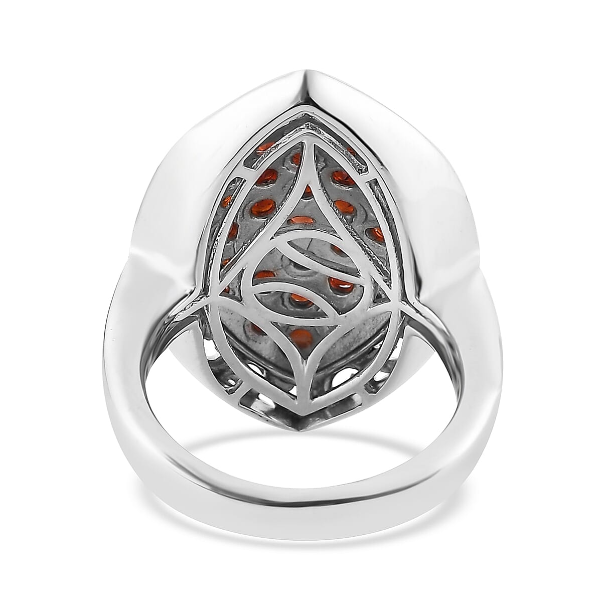 Karis Mozambique Garnet Elongated Ring in 18K YG Plated and Platinum Bond (Size 10.0) 2.25 ctw