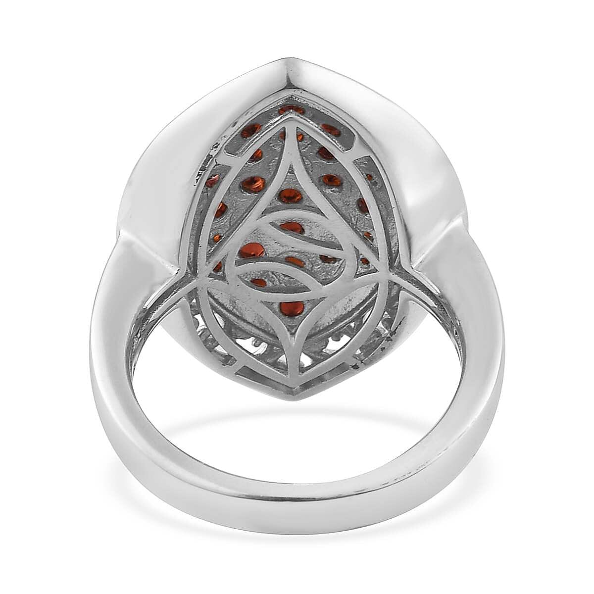 Karis Mozambique Garnet Elongated Ring in 18K YG Plated and Platinum Bond (Size 9.0) 2.25 ctw image number 4