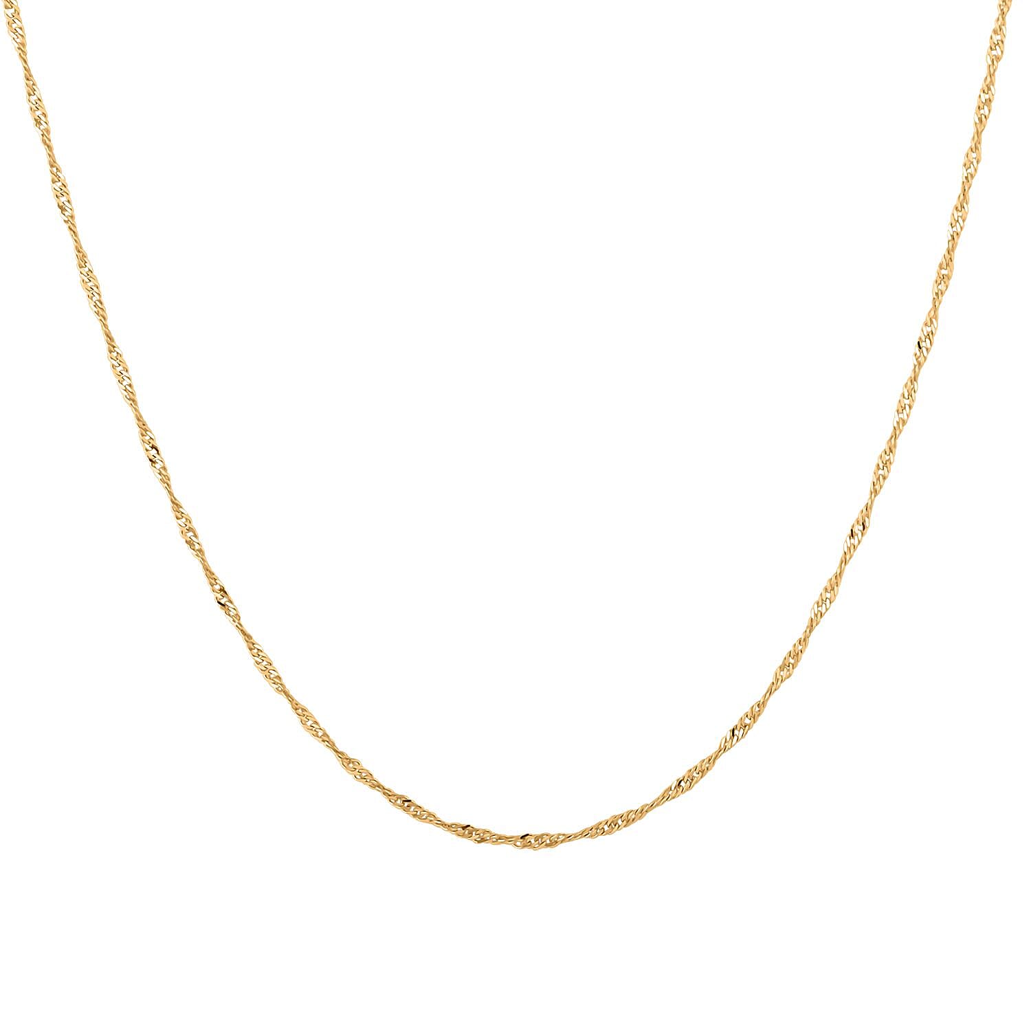 14K Yellow Gold 1.20mm Singapore Twist Chain Necklace 20 Inches 1.6 Grams