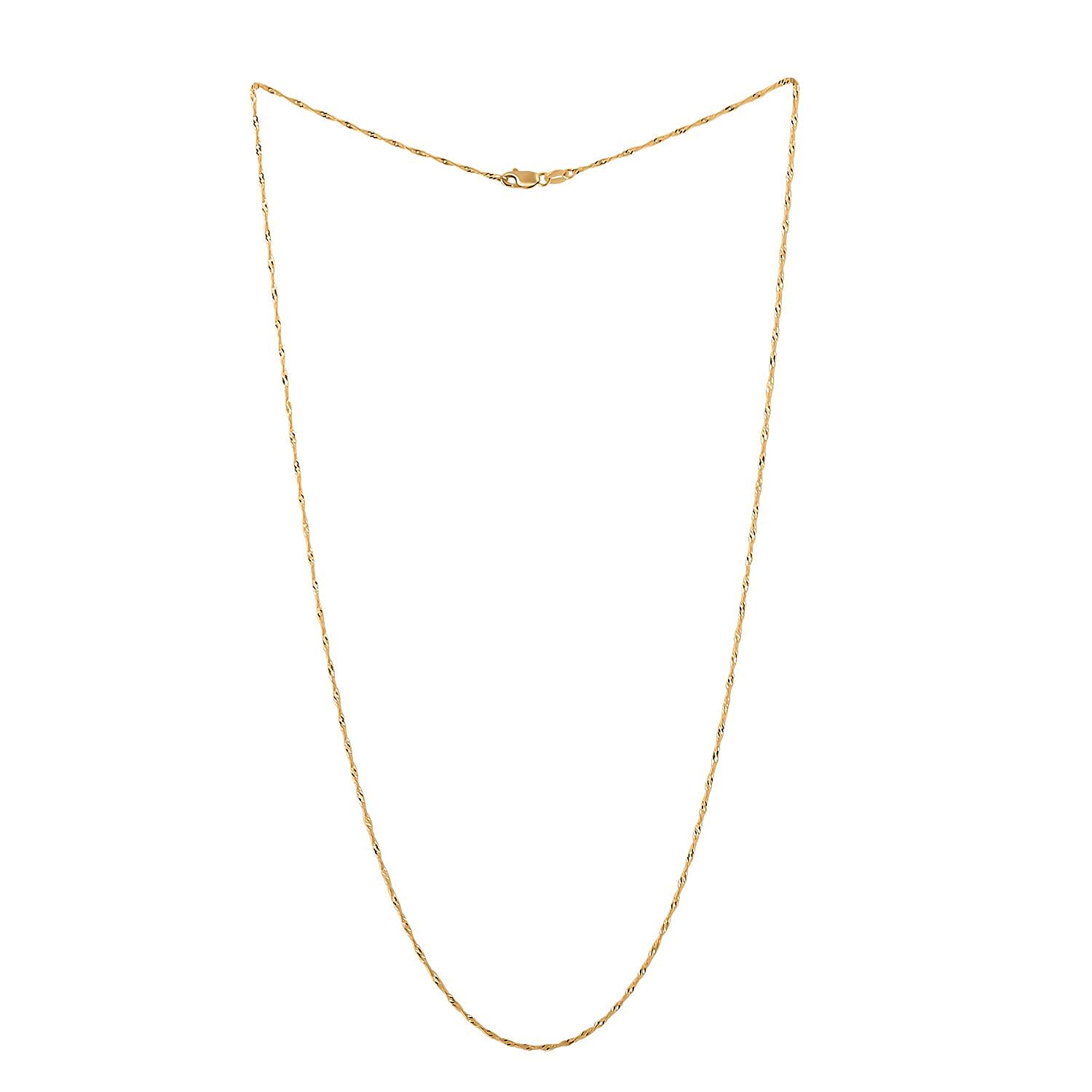 14K Yellow Gold 1.20mm Singapore Twist Chain Necklace 20 Inches 1.6 Grams