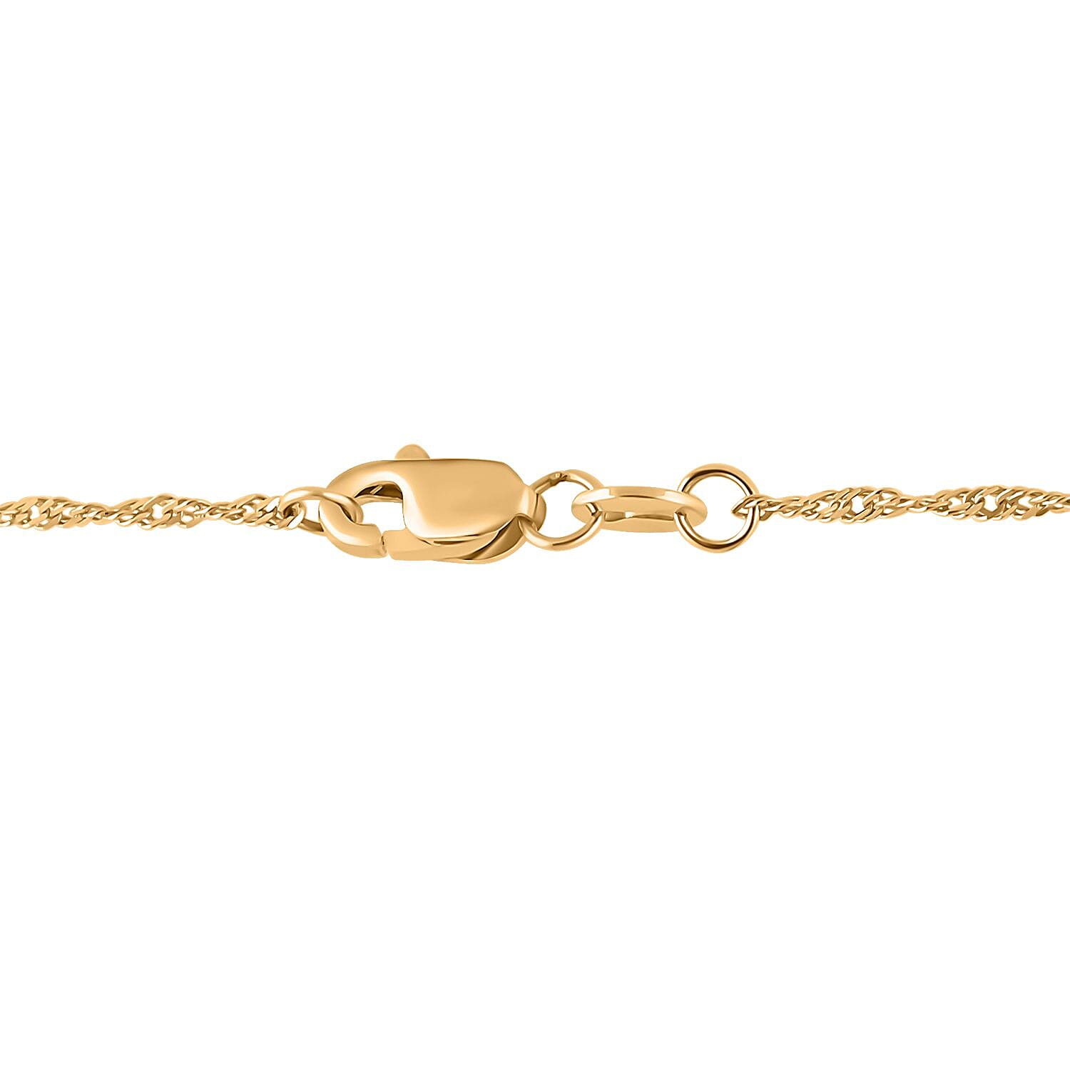 14K Yellow Gold 1.20mm Singapore Twist Chain Necklace 20 Inches 1.6 Grams