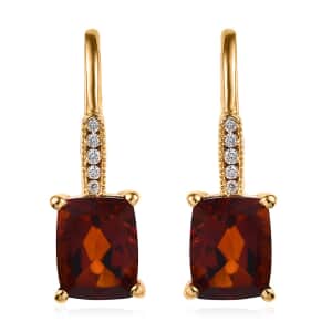 AAA Santa Ana Madeira Citrine and Moissanite Lever Back Earrings in Vermeil Yellow Gold Over Sterling Silver 5.65 ctw