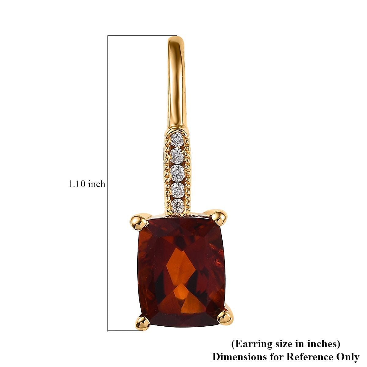 AAA Santa Ana Madeira Citrine and Moissanite Lever Back Earrings in Vermeil Yellow Gold Over Sterling Silver 5.65 ctw image number 5