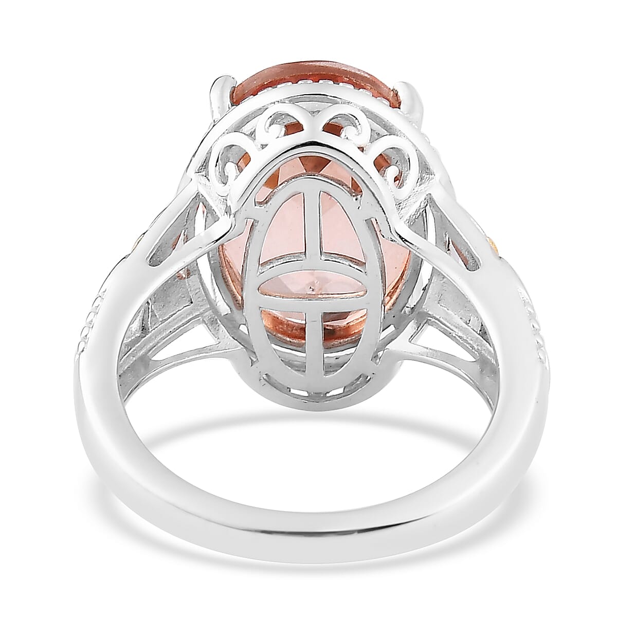 Karis Morganique Quartz (Triplet) Solitaire Ring in 18K YG Plated and Platinum Bond (Size 10.0) 6.40 ctw