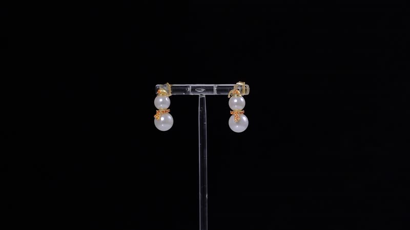 White Shell Pearl and Simulated Orange Diamond Earrings in 14K Yellow Gold Over Sterling Silver 0.60 ctw