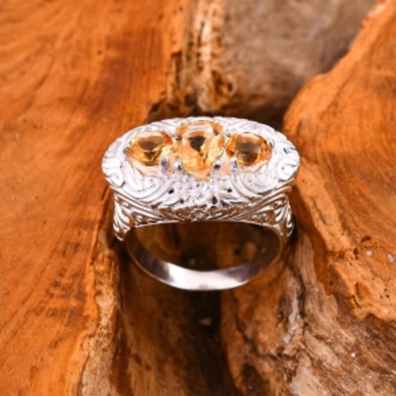 Brazilian Citrine 3.33 ctw Ring in Sterling Silver (Size 5.5)