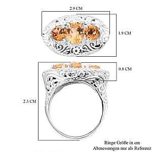 Brazilian Citrine 3.33 ctw Ring in Sterling Silver (Size 5.5)