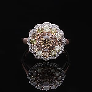 Luxoro I3 Natural Multi Diamond 2.00 ctw Floral Ring in 10K Rose Gold (Size 10.0)