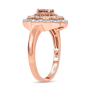 Luxoro I3 Natural Multi Diamond 2.00 ctw Floral Ring in 10K Rose Gold (Size 10.0)