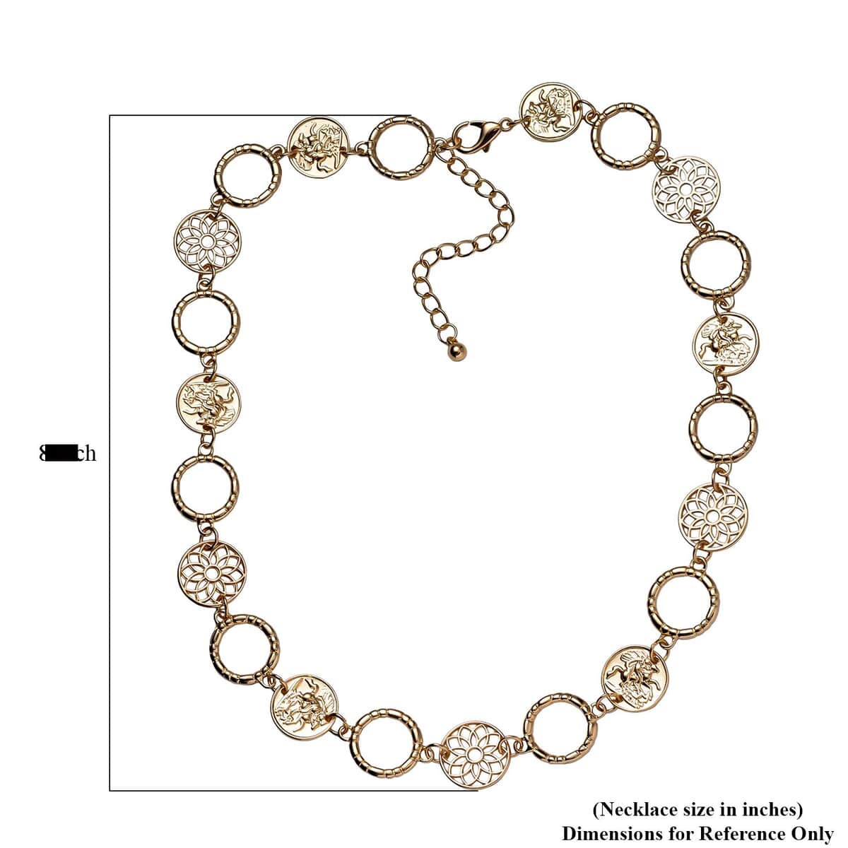 Floral Charm Necklace 20-22 Inches in Goldtone image number 4