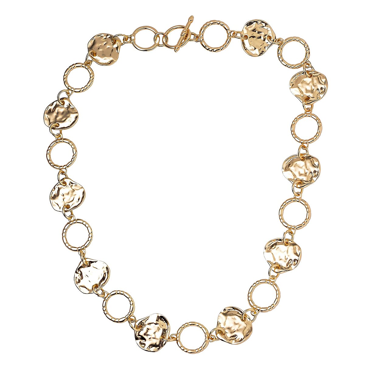 Fancy Charm Necklace 19.5-20.5 Inches in Goldtone image number 2