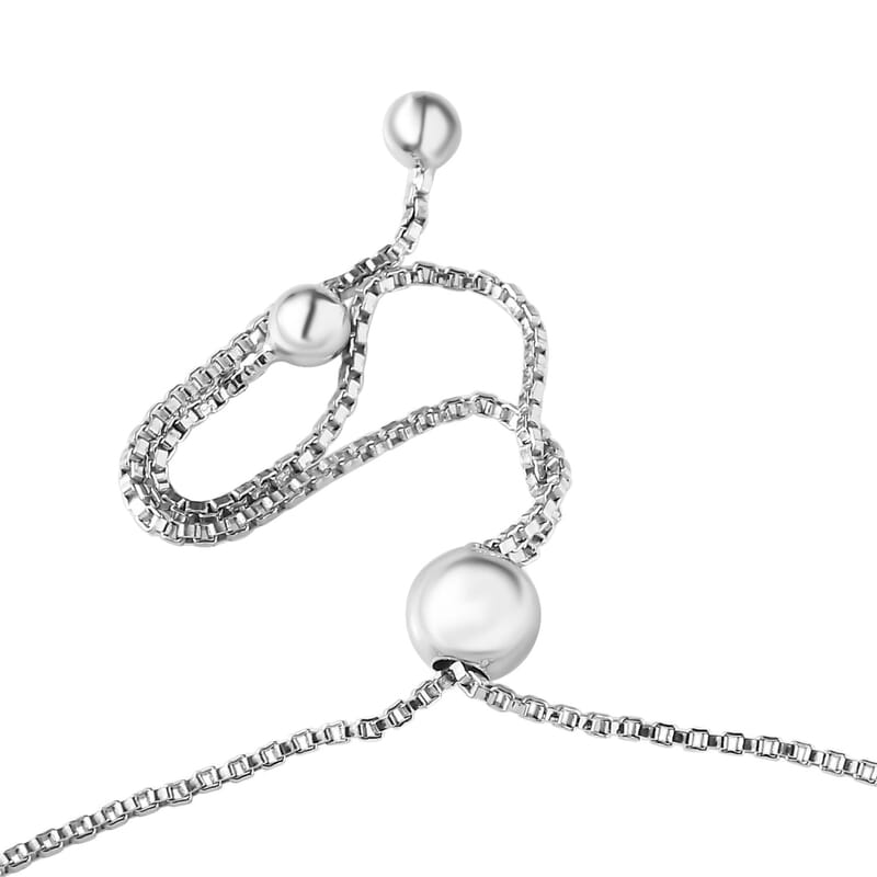 Tanzanite Bolo Bracelet in Platinum Over Sterling Silver (10.50 In) 1.00 ctw