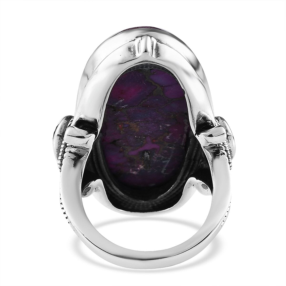 Mojave Purple Turquoise and African Amethyst Ring in Sterling Silver (Size 9.0) 32.75 ctw image number 4