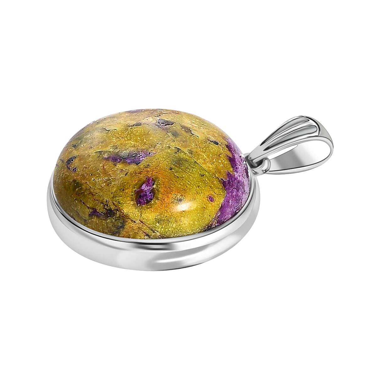 Australian Mojave Stichitite Solitaire Pendant in Sterling Silver 18.90 ctw image number 3