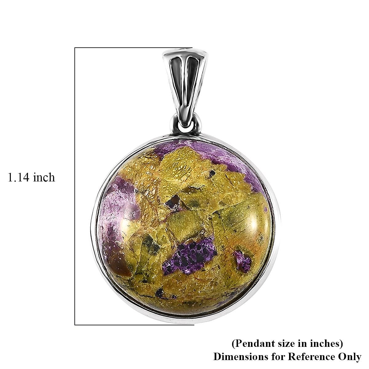 Australian Mojave Stichitite Solitaire Pendant in Sterling Silver 18.90 ctw image number 5