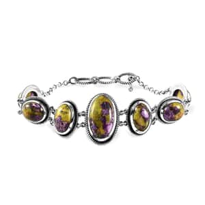 Tasmanian Stichtite Toggle Clasp Bracelet in Sterling Silver (7.25 In) 22.50 ctw