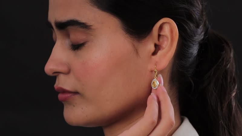Premium Brazilian Heliodor and White Zircon Lever Back Earrings in Vermeil Yellow Gold Over Sterling Silver 1.40 ctw