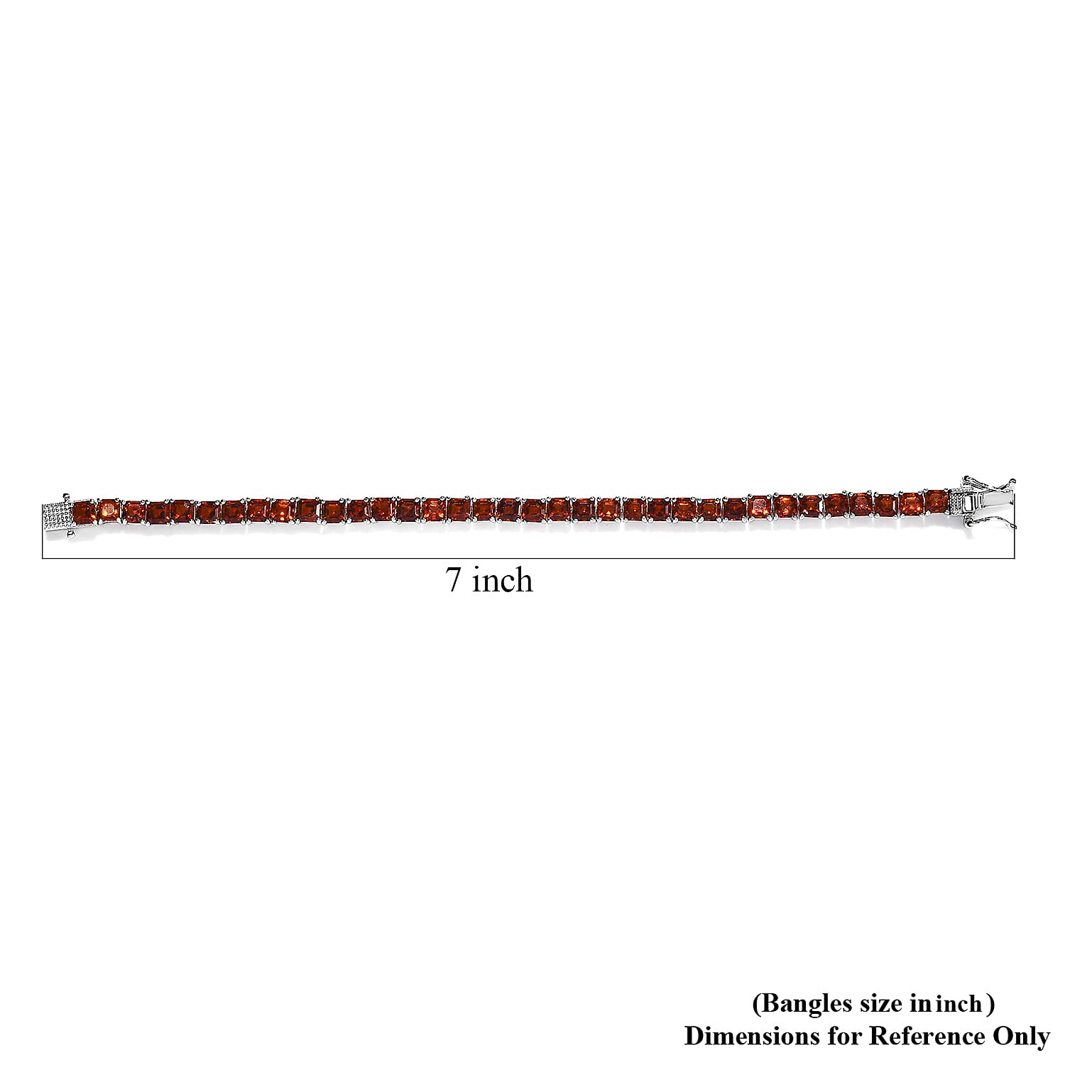 Asscher Cut Brazilian Cherry Citrine Tennis Bracelet in Platinum Over Sterling Silver (6.50 In) 11.00 ctw