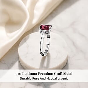 Rhapsody 950 Platinum AAAA Ouro Fino Rubellite and E-F VS Diamond Ring (Size 10.0) 5.25 Grams 2.00 ctw