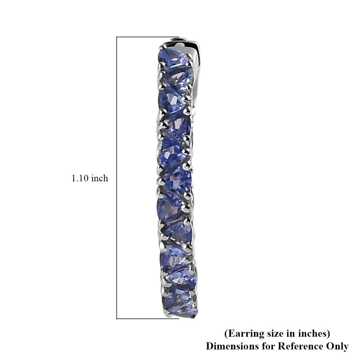 Tanzanite Hoop Earrings in Platinum Over Sterling Silver 4.00 ctw image number 4