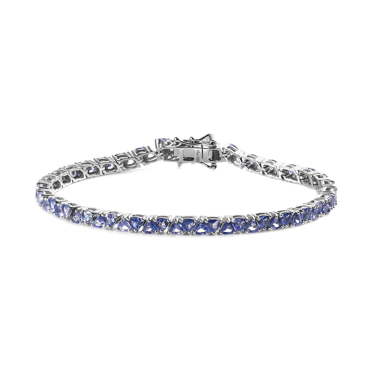 Tanzanite Tennis Bracelet in Platinum Over Sterling Silver (7.25 In) 5.75 ctw image number 0