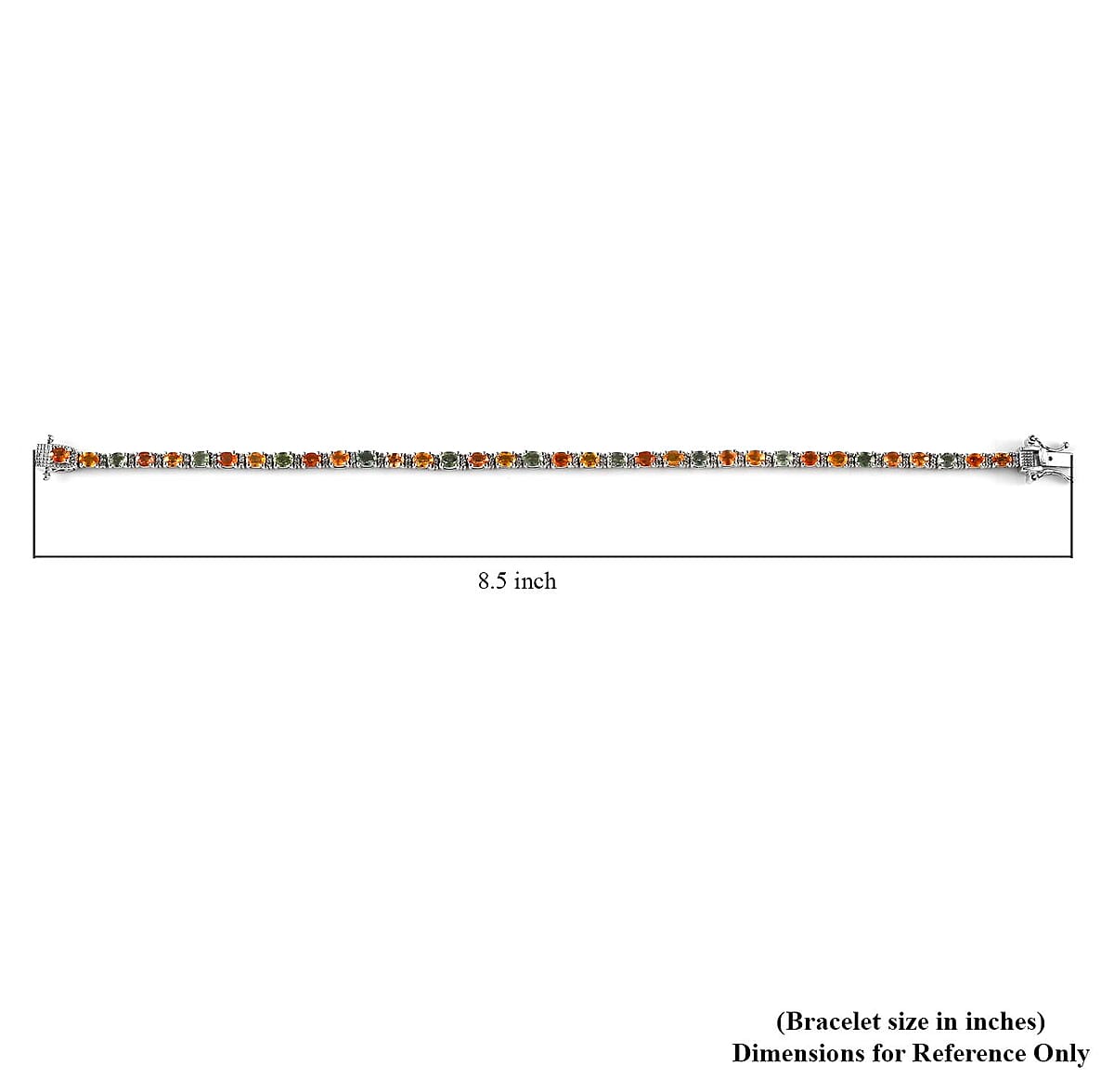 Multi Sapphire and White Zircon Tennis Bracelet in Platinum Over Sterling Silver (8.00 In) 10.40 ctw image number 4