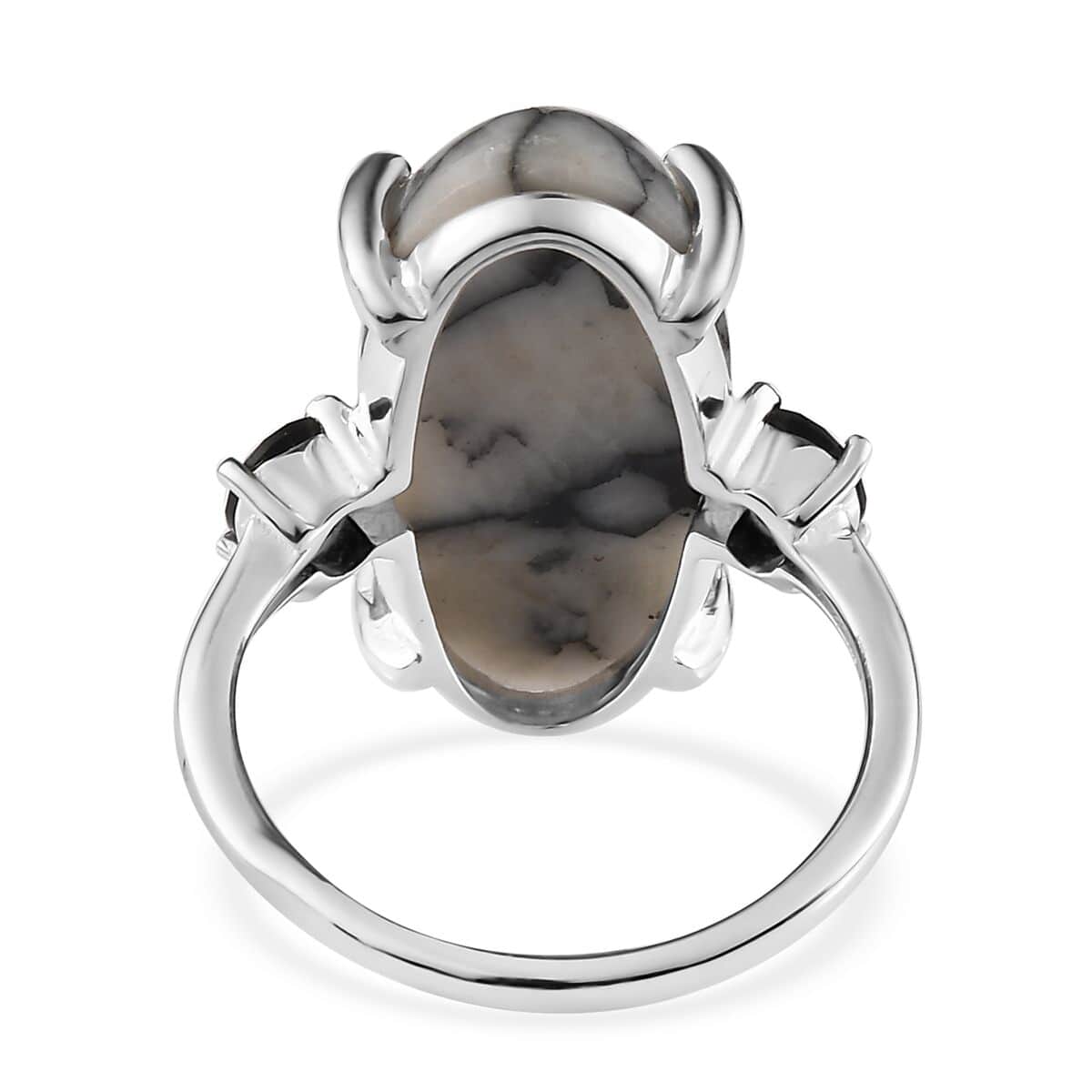 Austrian Pinolith, Thai Black Spinel Ring in Sterling Silver (Size 10.0) 10.35 ctw image number 4