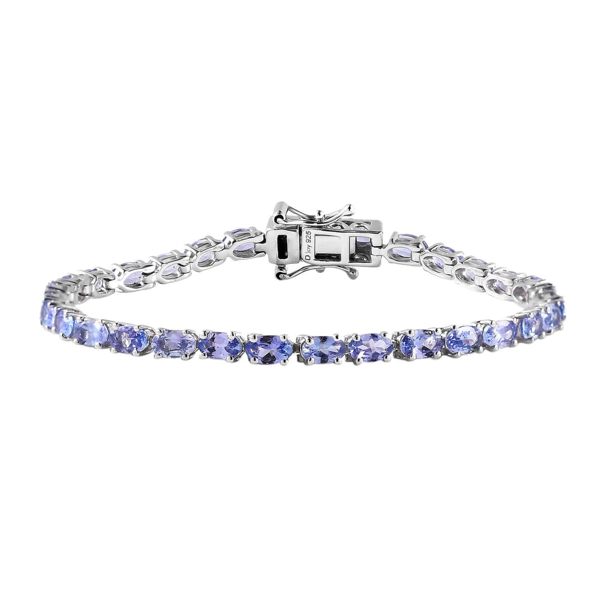 Doorbuster Tanzanite Tennis Bracelet in Platinum Over Sterling Silver (6.50 In) 7.60 ctw (Del. in 5-7 Days) image number 0