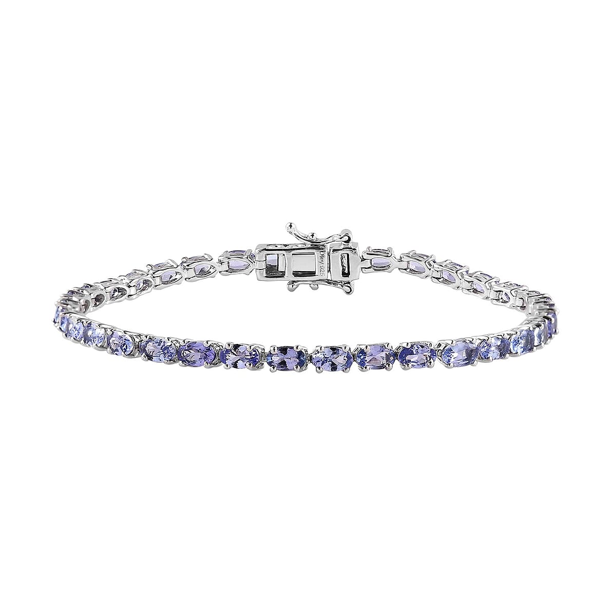 Tanzanite Tennis Bracelet in Platinum Over Sterling Silver (7.25 In) 8.25 ctw image number 0