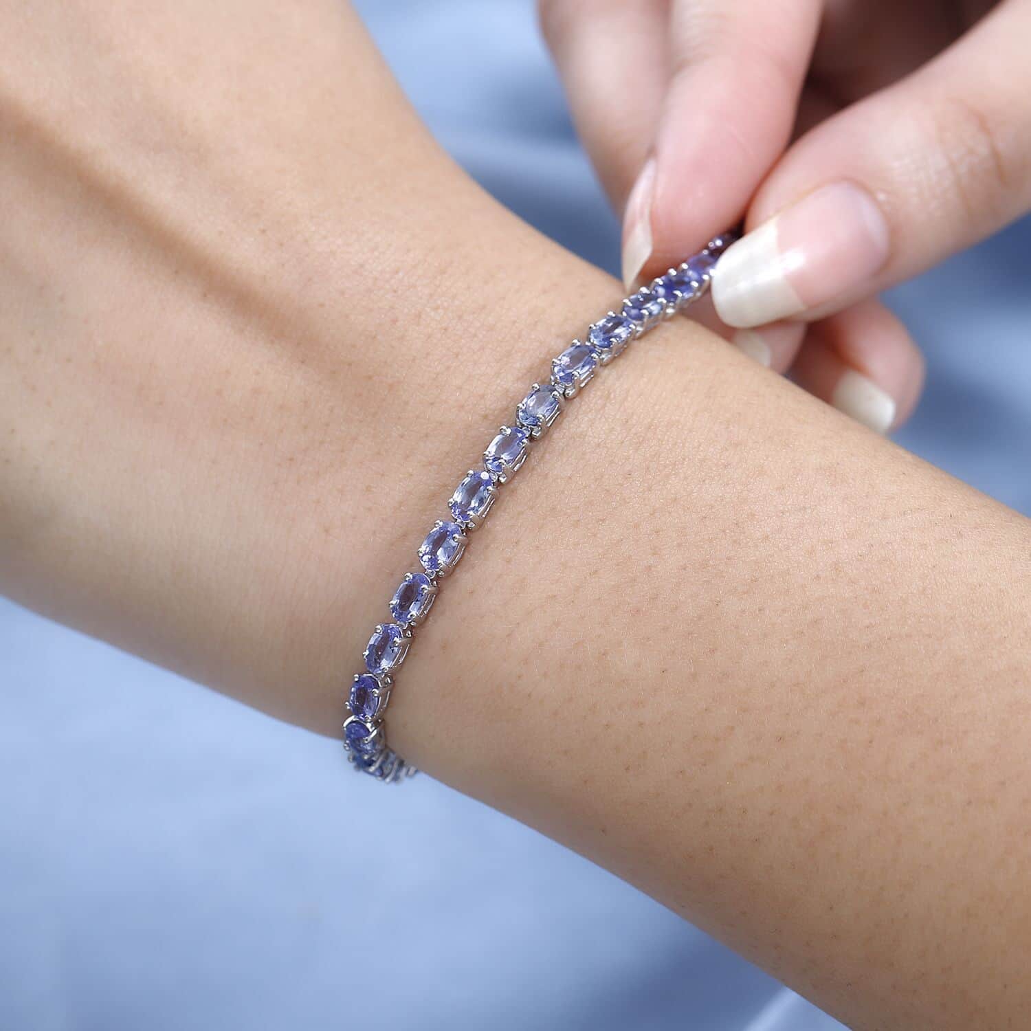 Tanzanite Beaded Bracelet - Bracelet Sterling Silver 925 - good 7.5 Inches Size, Antique Bracelet looking bracelet - high quality jewelry