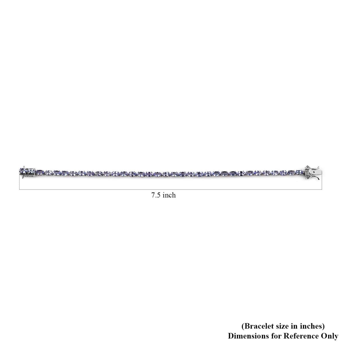Tanzanite Tennis Bracelet in Platinum Over Sterling Silver (7.25 In) 8.25 ctw image number 4