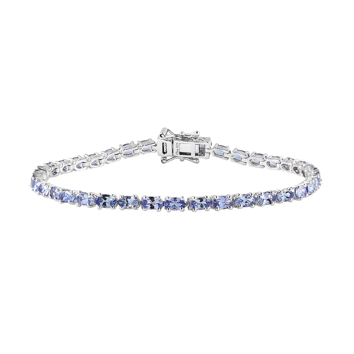 Tanzanite Tennis Bracelet in Platinum Over Sterling Silver (8.00 In) 9.25 ctw image number 0