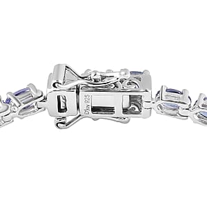 Tanzanite Tennis Bracelet in Platinum Over Sterling Silver (8.00 In) 9.25 ctw