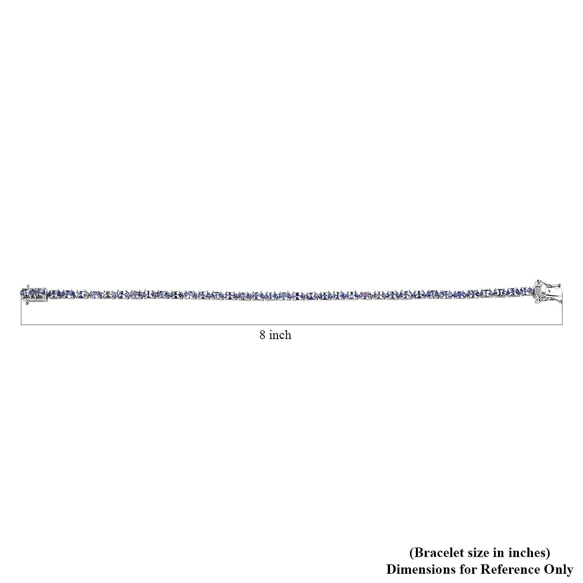 Tanzanite Tennis Bracelet in Platinum Over Sterling Silver (8.00 In) 9.25 ctw image number 4