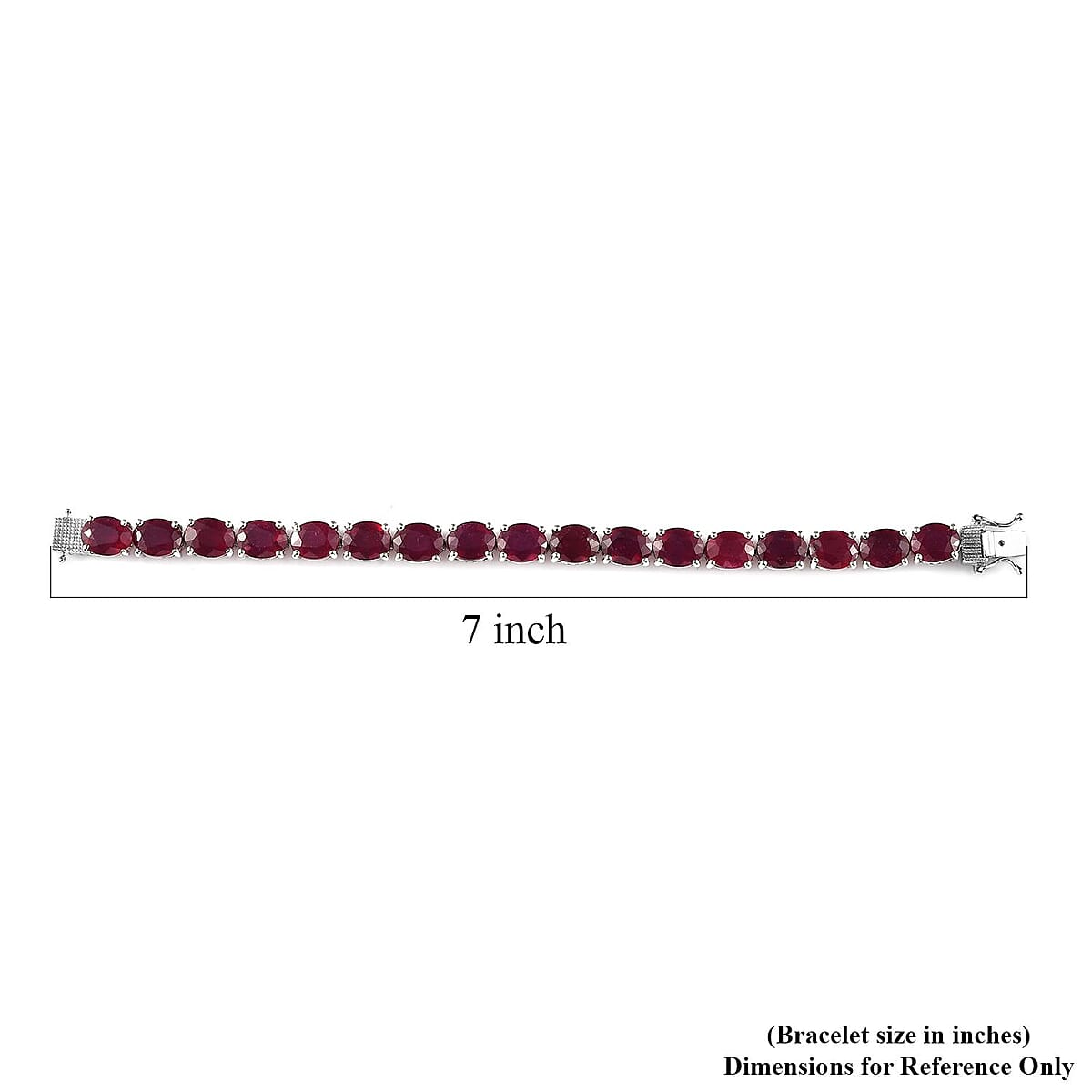 Doorbuster Niassa Ruby (FF) Bracelet in Platinum Over Sterling Silver (6.50 In) 49.35 ctw (Del. in 5-7 Days) image number 4