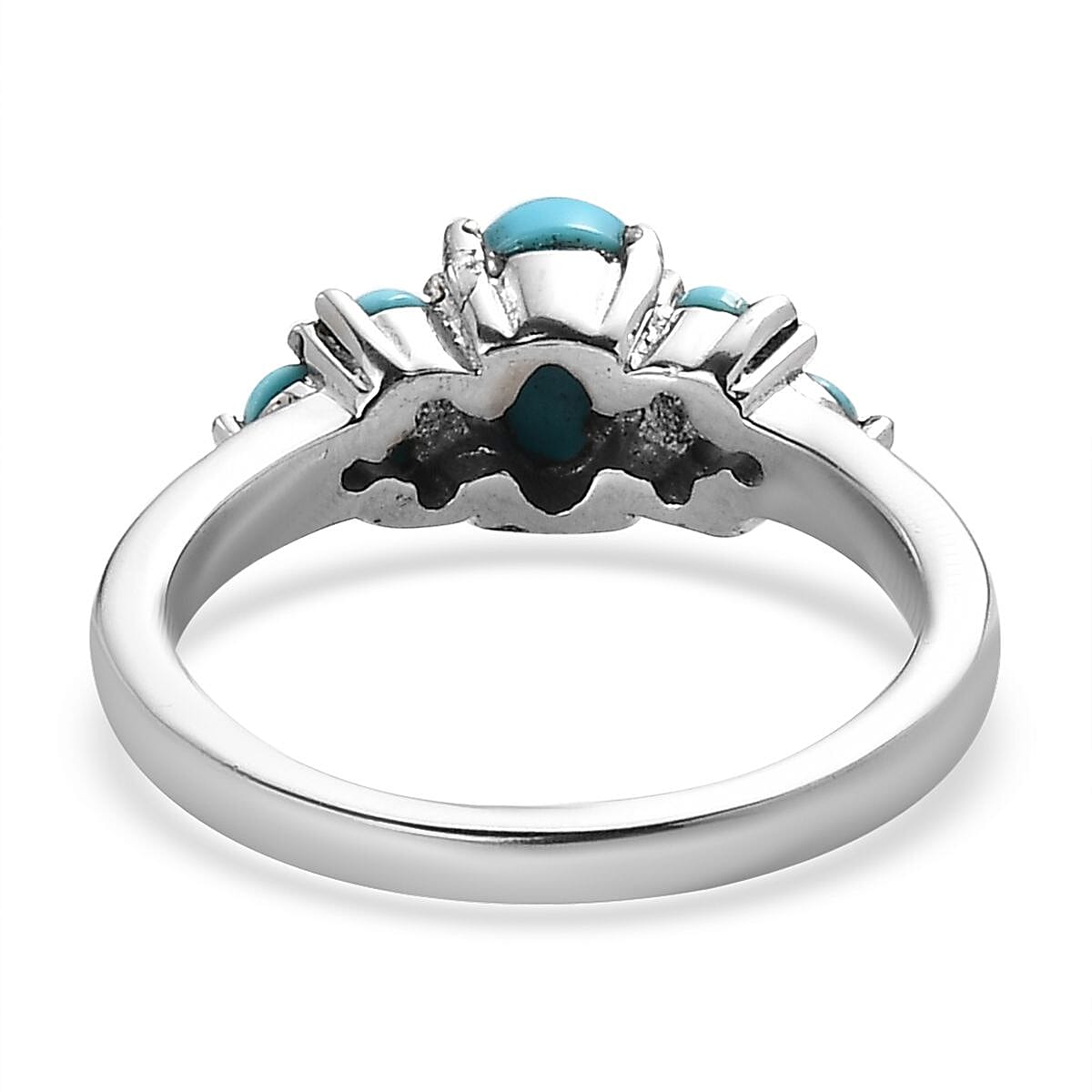 Sleeping Beauty Turquoise Ring in Stainless Steel (Size 10.0) 1.10 ctw image number 4