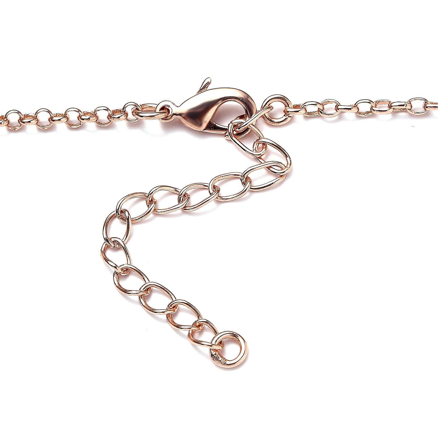 Karis White Zircon Pickleball Station Necklace 18-20 Inches in 18K Rose Gold Plated 0.08 ctw