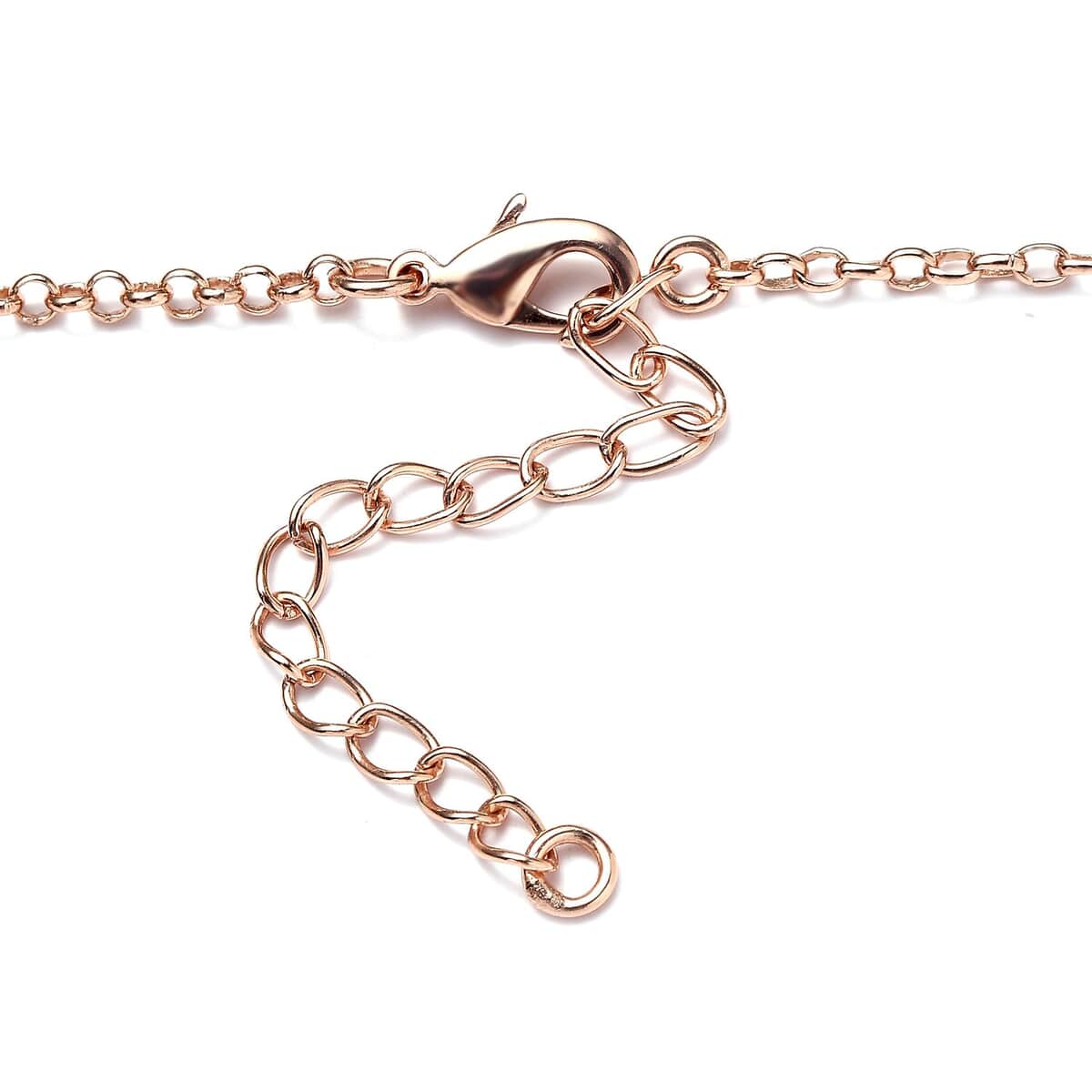 Karis White Zircon Pickleball Station Necklace 18-20 Inches in 18K Rose Gold Plated 0.08 ctw image number 4