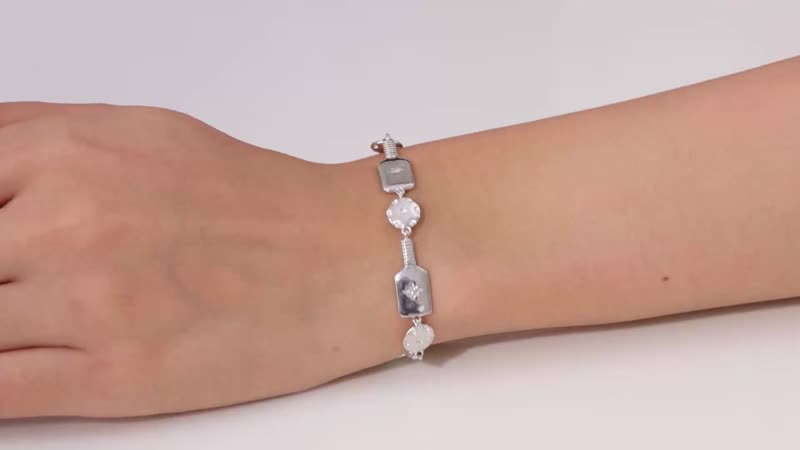 Karis White Zircon Bracelet in Platinum Bond (6.50-8.0In) 0.08 ctw