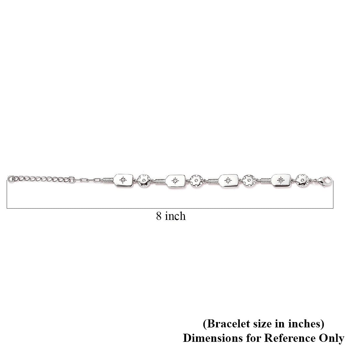 Karis White Zircon Pickleball Station Bracelet in Platinum Bond (6.50-8.0In) 0.08 ctw